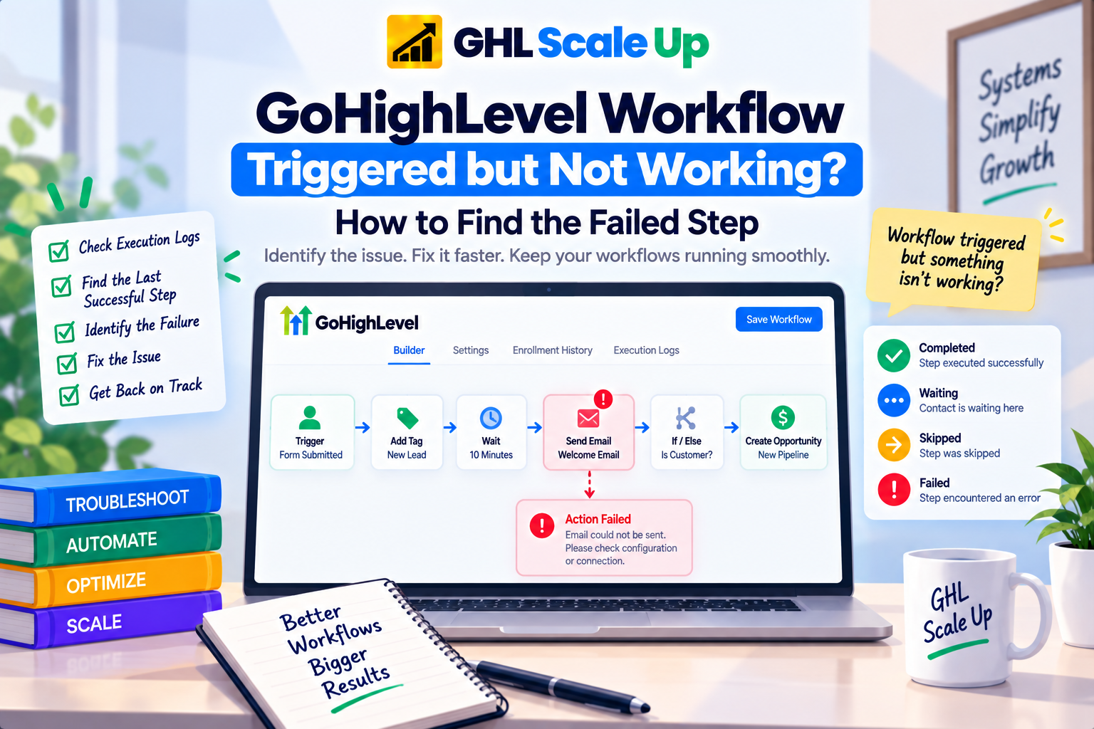 GoHighLevel Workflow Triggered but Not Working: Finding the last successful step and first point of divergence