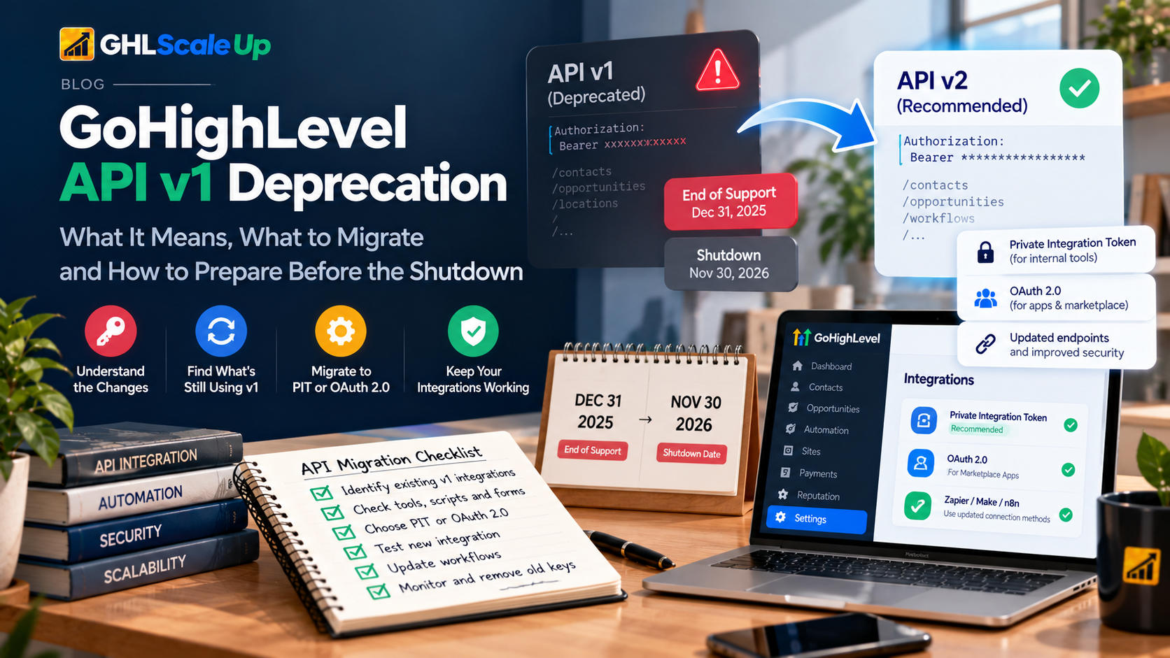 HighLevel API v1 Deprecation: Timeline, credential types, and migration sequence